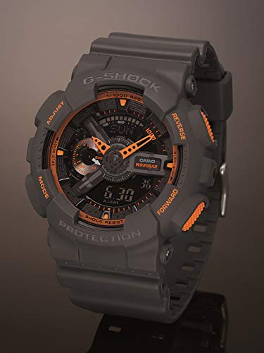 Casio Men's GA-110TS-1A4 G-Shock Analog-Digital Watch With Grey Resin Band