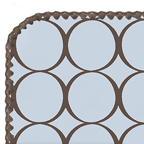 SwaddleDesigns Large Receiving Blanket, Ultimate Swaddle for Baby Boys, Girls, Softest US Cotton Flannel, Multiuse, Best Shower Gift, MADE in USA, Brown Mod Circles on Pastel Blue, Mom’s Choice Winner