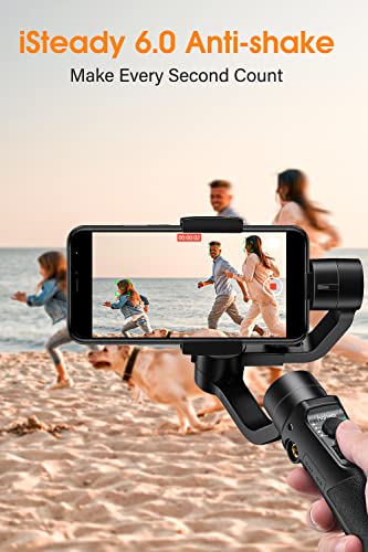 Gimbal Stabilizer for Smartphone, 3-Axis Phone Gimbal for Android and iPhone 14,13,12 PRO, Stabilizer for Video Recording with Face/Object Tracking, 600 °Auto Rotation - hohem iSteady Mobile Plus