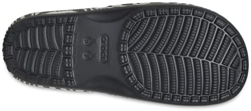 Crocs Unisex Classic Graphic Slide Sandals, Black/Zebra Print, 13 US Women