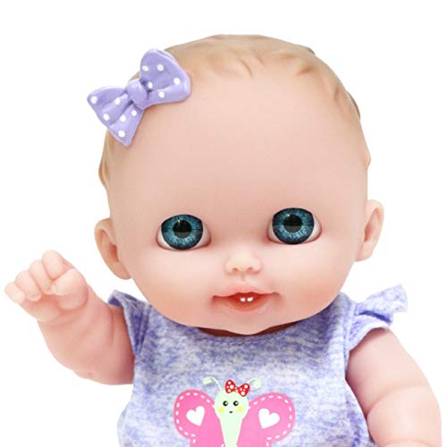 JC Toys Lil Cutesies 8.5' All Vinyl Baby Doll | Posable and Washable | Removable Outfit | Lulu- Blue Eyes Ages 2+