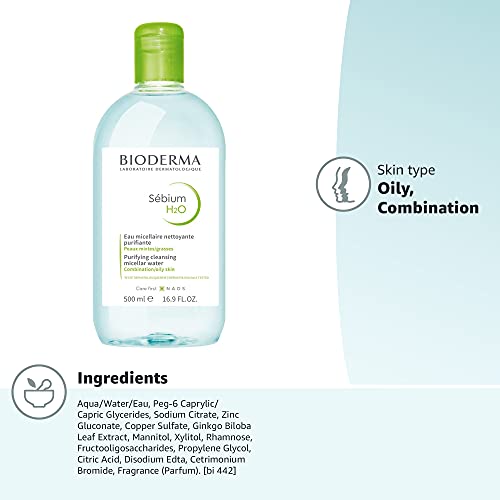 Bioderma - Sébium H2O - Micellar Water - Cleansing and Make-Up Removing - for Combination to Oily Skin