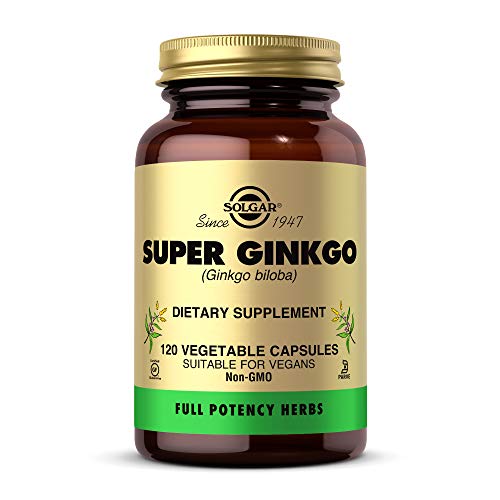 Solgar Super Ginkgo, 120 Vegetable Capsules - Full Potency (FP) - Antioxidant and Nervous System Support - Brain Health - Non-GMO, Vegan, Gluten Free, Dairy Free, Kosher - 120 Servings