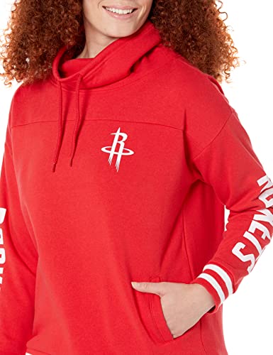 Ultra Game NBA Houston Rockets Womens Quarter Zip Fleece Pullover Sweatshirt with Zipper, Team Color, Medium