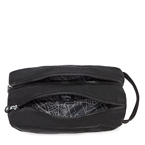 Kipling Women's Agot Toiletry Bag, Lightweight Travel Organizer, Nylon Cosmetics Kit, Black Noir, One Size