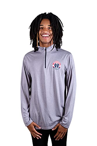 Ultra Game NBA Men's Quarter Zip Long Sleeve Pullover T-Shirt