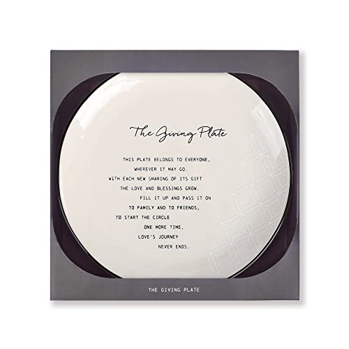 DEMDACO Pass Along Black and White 10 x 10 Ceramic Stoneware Decorative Giving Plate