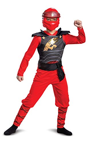 Kai Costume for Kids, Classic Lego Ninjago Legacy Themed Children's Character Jumpsuit, Child Size Large (10-12)
