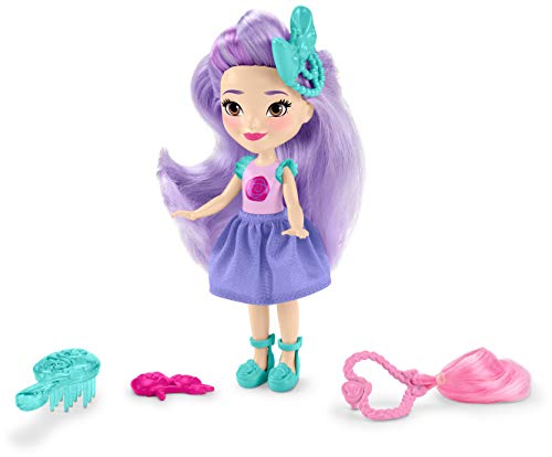 Nickelodeon Sunny Day Pop-In Style 6-inch Posable Hair Play Dolls with 3 Pop-In Accessories, 9 Customizable Pop-In Spots and Comb