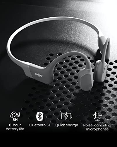SHOKZ OpenRun (AfterShokz Aeropex) - Open-Ear Bluetooth Bone Conduction Sport Headphones - Sweat Resistant Wireless Earphones for Workouts and Running - Built-in Mic, with Headband
