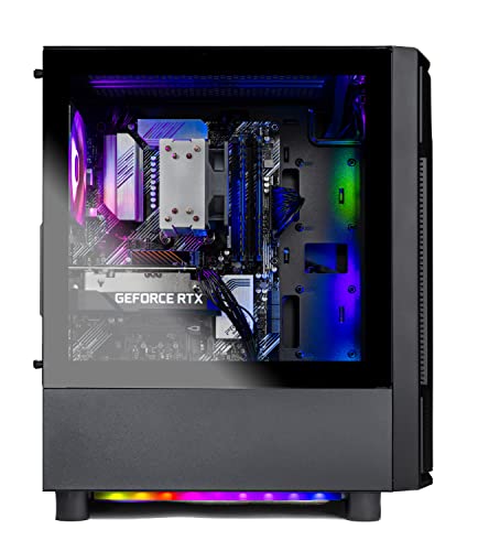 Skytech Shadow Gaming PC Desktop – AMD Ryzen 7 5700X 3.4 GHz, NVIDIA RTX 3060, 1TB NVME SSD, 16GB DDR4 RAM 3200, 600W Gold PSU, 11AC Wi-Fi, Windows 11 Home 64-bit