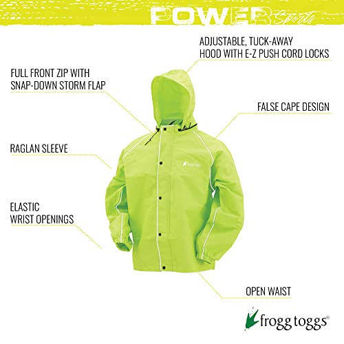 FROGG TOGGS Men's Road Toad Frogg Eyzz Reflective Motorcycle Waterproof Rain Jacket