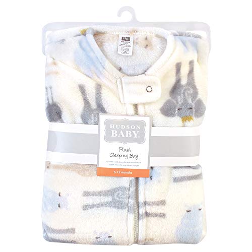 Hudson Baby Unisex Baby Plush Sleeping Bag, Sack, Blanket, Royal Safari, 6-12 Months