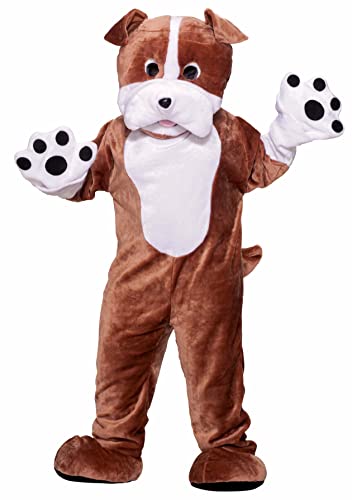 Forum Novelties mens Deluxe Plush Bulldog Mascot Adult Sized Costumes, Brown, One Size US