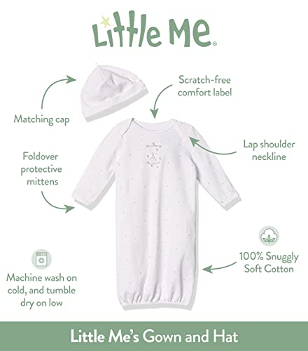 Little Me baby boys Gown Hat infant and toddler sleepsacks, Thank Heaven, 0-3 Months US