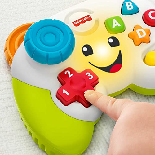 Fisher-Price Laugh and Learn Baby and Toddler Toy Game and Learn Controller Pretend Video Game With Music Lights and Activities Ages 6+ Months