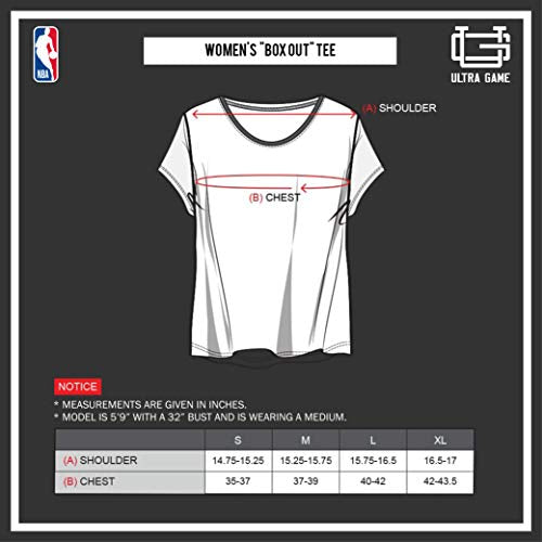 Ultra Game NBA Los Angeles Lakers Womens Box Out Varsity Stripe Tee Shirt, Heather Gray, Large