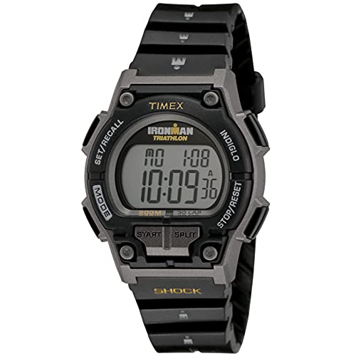 Timex Men's T5K195 Ironman Endure 30 Shock Full-Size Black/Yellow Resin Strap Watch
