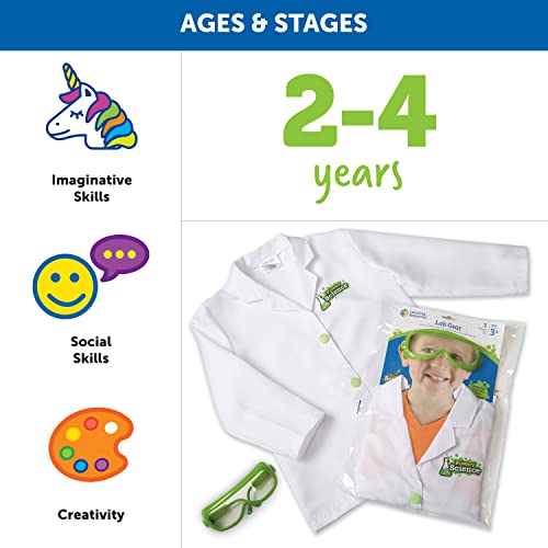 Learning Resources Lab Gear - 2 Pieces, Ages 3+ Toddler Learning Games, Pretend Play Scientist Costume, Lab Gear for Kids, Science for Kids, STEM Games