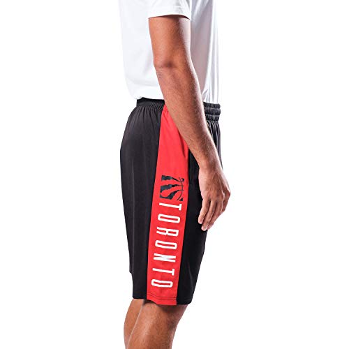 Ultra Game NBA Toronto Raptors Mens Mesh Basketball Shorts, Black, Large