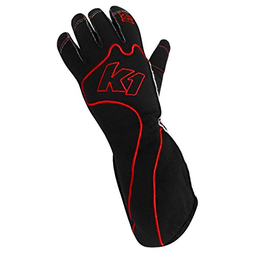 K1 Race Gear RS1 Reverse Stitch Kart Racing Gloves (Red/Black, Large) - 13-RS1-R-L