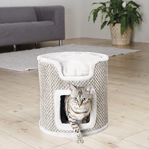 TRIXIE Ria Cat Condo with Padded Cushion on Top, Sisal Scratching Surface