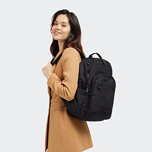 Kipling Women's Seoul 15' Device Backpack, Durable, Roomy with Padded Shoulder Straps, School Bag, Signature Emb, 13.75''L x 17.25''H x 8''D