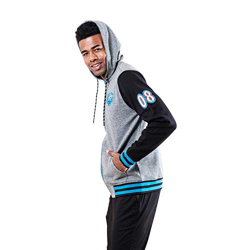 NBA Oklahoma City Thunder Mens Men's Full Zip Fleece Hoodie Letterman Varsity Jackett, Team Color, XL