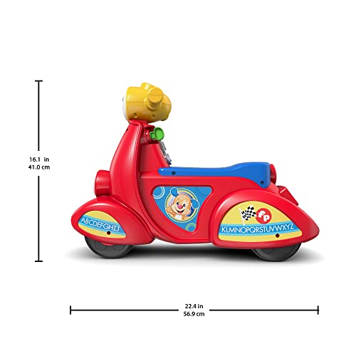 Fisher-Price Laugh and Learn Toddler Ride-On, Smart Stages Scooter, Musical Learning Toy with Motion-Activated Songs for Ages 1+ Years