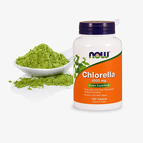 NOW Supplements, Chlorella 1000 mg with naturally occurring Chlorophyll, Beta-Carotene, mixed Carotenoids, Vitamin C, Iron and Protein, 120 Tablets