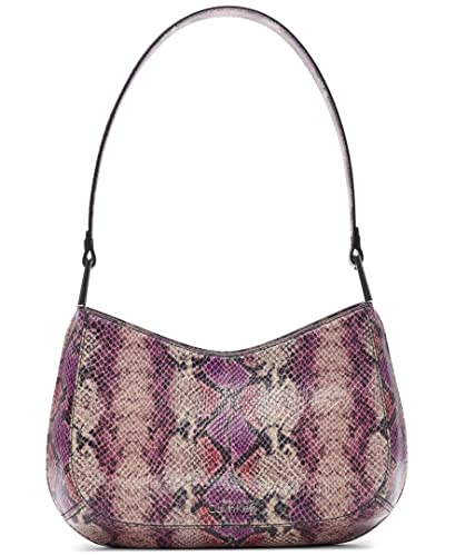Calvin Klein Charlie Top Zip Organizational Shoulder Bag, Grape Snake