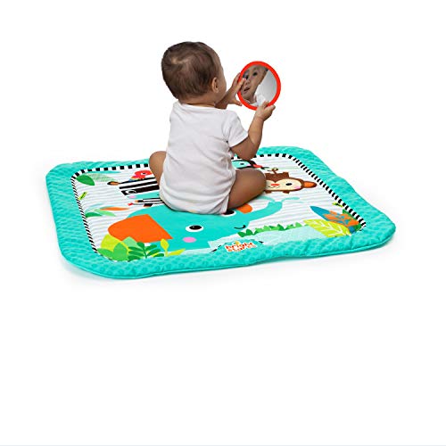 Bright Starts Zig Zag Safari Activity Gym and Play Mat with Take-Along Toys, Ages Newborn +