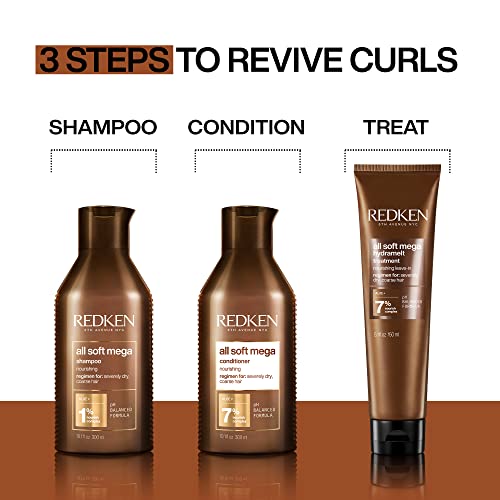Redken All Soft Mega Curls Hydramelt Leave-In Treatment | For Extremely Dry Hair | For Curly and Coily Hair | Ultra Moisturizing Hair Lotion Enhances Shine | With Aloe Vera