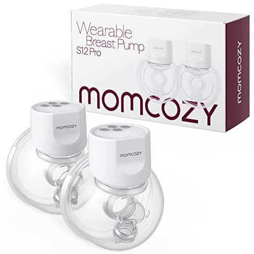 Momcozy S12 Pro Hands-Free Breast Pump Wearable, Double Wireless Pump with Comfortable Double-Sealed Flange, 3 Modes and 9 Levels Electric Pump Portable, Smart Display, 24mm, 2 Pack