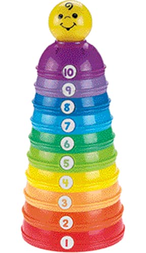 Fisher-Price Baby Stacking and Nesting Stack and Roll Cups, Set of 10 Multi-Color Toys for Infants and Toddlers Ages 6+ Months