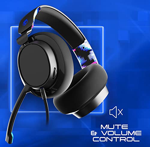 Skullcandy SLYR Wired Over-Ear Gaming Headset/Soft Earpads/Boom Mic/Gaming Headphone/Use with Playstation, PS5, Xbox, Xbox Series X, Nintendo Switch, Mobile, VR, and PC/Kids or Adult - Blue