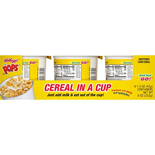 Corn Pops Cold Breakfast Cereal Cups, Original, 5.62lb Case (60 Cups)
