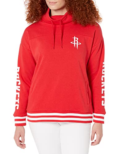 Ultra Game NBA Houston Rockets Womens Quarter Zip Fleece Pullover Sweatshirt with Zipper, Team Color, Medium
