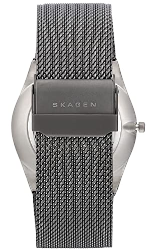 Skagen Men's Melbye Quartz Analog Stainless Steel and Stainless Steel Mesh Watch, Color: Gray and Blue Steel Mesh (Model: SKW6078)