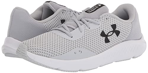 Under Armour Women's Charged Pursuit 3 Running Shoe, Halo Gray (101)/Black, 10