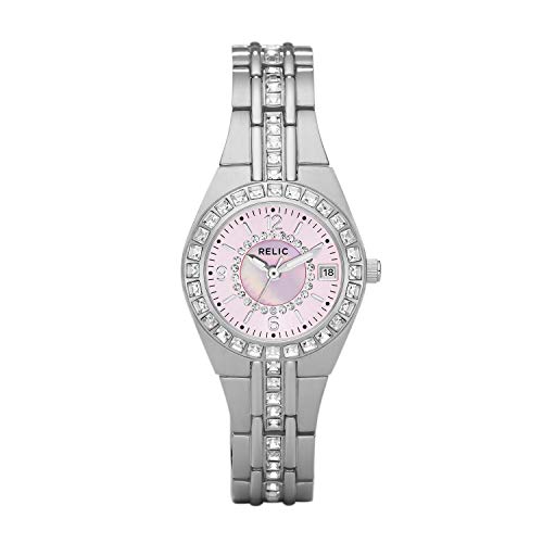 Relic by Fossil Women's Analog-Quartz Dress Watch with Stainless Steel Strap, Silver, 12 (Model: ZR11787)