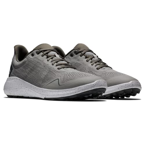 9 FootJoy Men's FJ Flex Golf Shoe, Heather Grey/Black