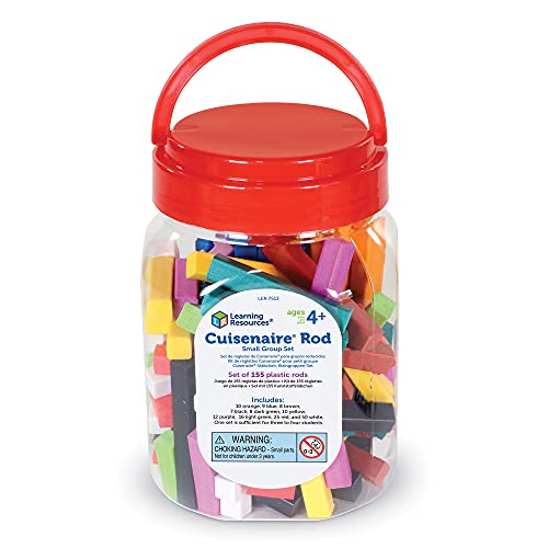 Learning Resources Cuisenaire Rods Small Group Set: 155 Piece Plastic Set, Multi-color