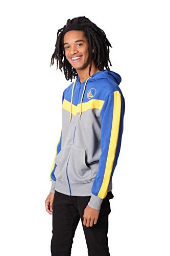 Ultra Game NBA Golden State Warriors Mens Soft Fleece Full Zip Jacket Hoodie, Team Color, XX-Large