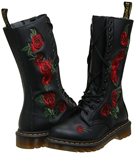 Dr. Martens womens 1914 Vonda Combat Boot, Black Softy T, 5 US