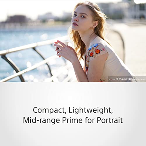 Sony SEL-85F18 Portrait Lens Fixed Focal 85mm F1.8 Full Frame Suitable for A7, ZV-E10, A6000 and Nex Series, E-Mount Black