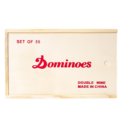 Premium Set of 55 Double Nine Dominoes w/ Wood Case