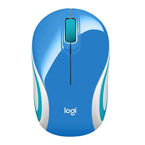 Logitech Wireless Mini Mouse M187 Ultra Portable,1000 DPI Optical Tracking, 3-Buttons, PC/Mac/Laptop - Palace Blue