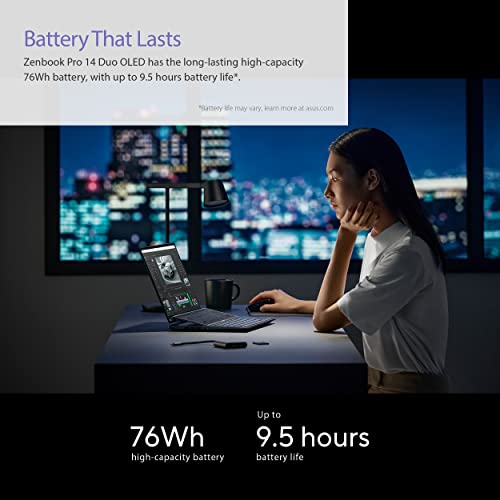 ASUS ZenBook 14 Laptop, 14.5” OLED FHD NanoEdge Bezel Display, Intel Core™ i7-12700H, 16GB LPDDR4X RAM, 1TB SSD, Windows 11 Home, UX8402ZE-DB74T, Tech Black