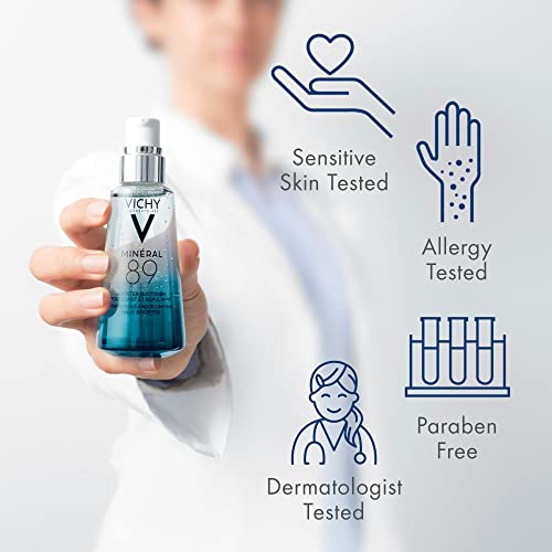 Vichy Mineral 89 Hyaluronic Acid Face Serum, Facial Gel Moisturizer and Pure Hyaluronic Acid Moisturizing and Hydrating Serum for Sensitive Skin and Dry Skin